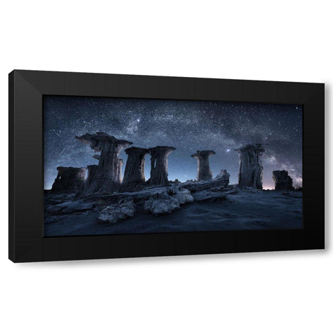 Primival Arch and Columns Black Modern Wood Framed Art Print by Xu, Simon