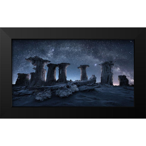 Primival Arch and Columns Black Modern Wood Framed Art Print by Xu, Simon