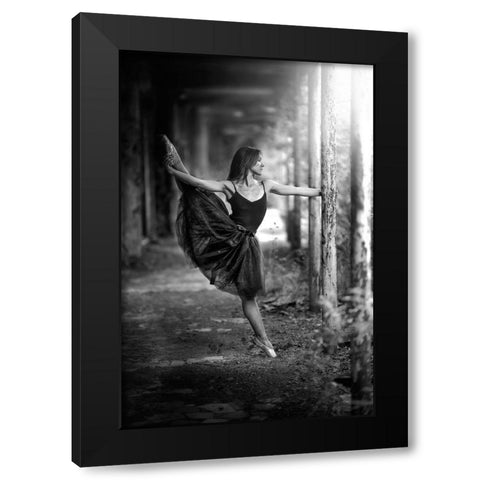 Ballet Hold Black Modern Wood Framed Art Print by Petrocca, Domenico