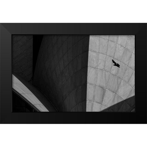 Lotus Temple I Black Modern Wood Framed Art Print by Chawla, Shobhit