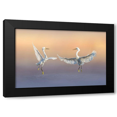 Happily Forever Black Modern Wood Framed Art Print with Double Matting by Zhao, Qing