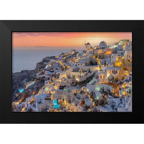 Greek Island Black Modern Wood Framed Art Print by Riccardo Iacomino, Francesco