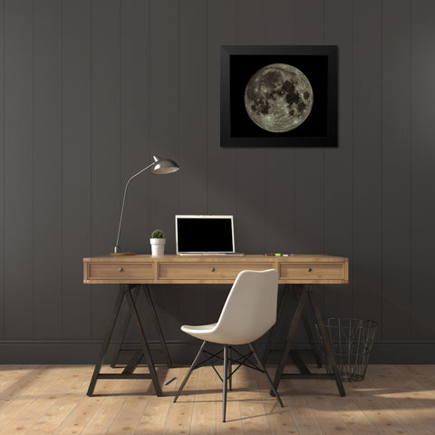 Full Moon Black Modern Wood Framed Art Print by Kalika, Michael