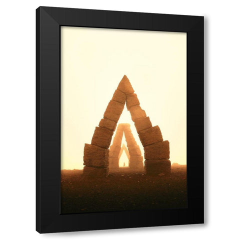 Portals Black Modern Wood Framed Art Print by Souhuwat, Leroy