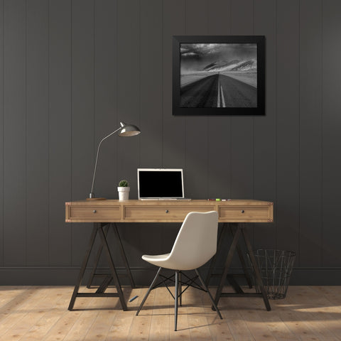 Desert Highway Black Modern Wood Framed Art Print by Darby, Rob