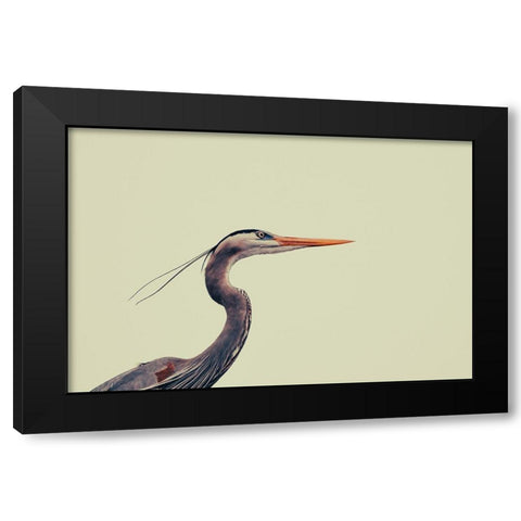 Heron Black Modern Wood Framed Art Print with Double Matting by Viola, Vincenzo
