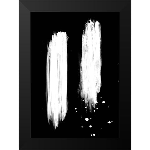 Negatives 006 Strokes Black Modern Wood Framed Art Print by Artographie Studio