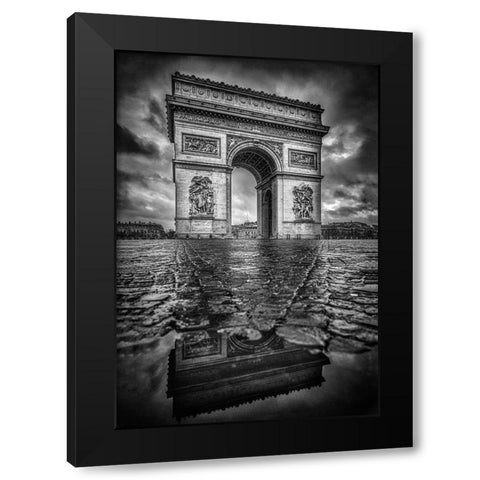 Dark morning Black Modern Wood Framed Art Print with Double Matting by Lazare, Adrian