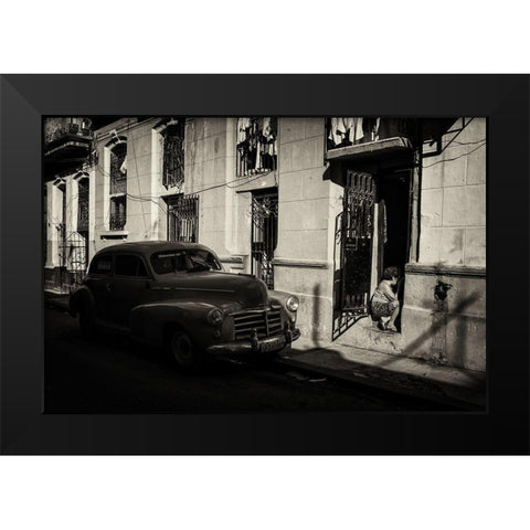 Habana Street I Black Modern Wood Framed Art Print by Morishige, Koji