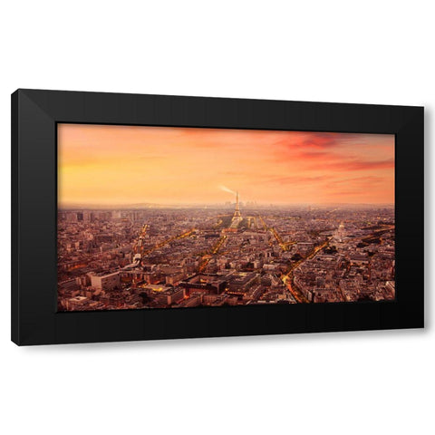 Paris The City of Lights Grandeur Black Modern Wood Framed Art Print by Andria, Miary