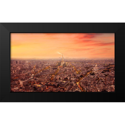 Paris The City of Lights Grandeur Black Modern Wood Framed Art Print by Andria, Miary