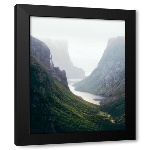 Newfoundland Fjord Black Modern Wood Framed Art Print by Fazaeli, David
