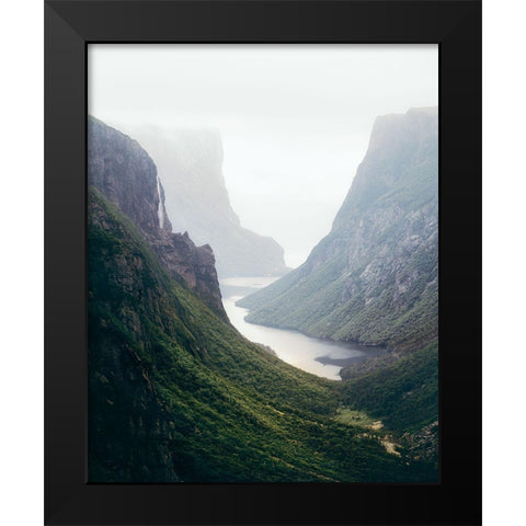 Newfoundland Fjord Black Modern Wood Framed Art Print by Fazaeli, David