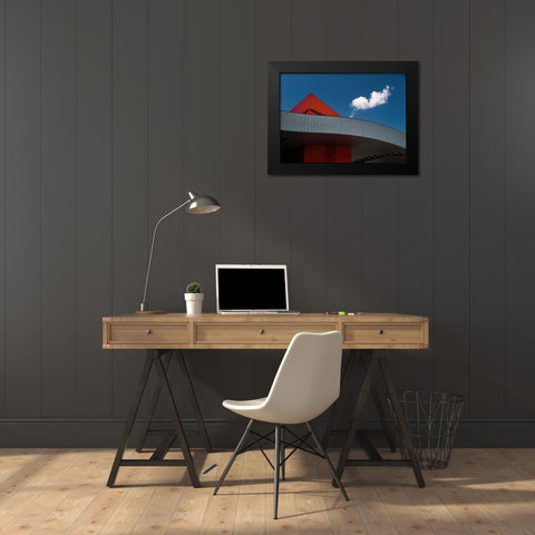 White Cloud Black Modern Wood Framed Art Print by Massetti, Fabrizio