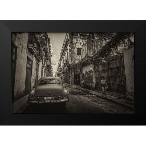 Habana Street II Black Modern Wood Framed Art Print by Morishige, Koji