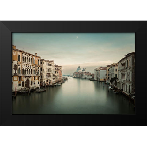 Venice Black Modern Wood Framed Art Print by Reichelt, Dieter
