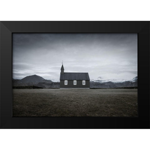 BAoAdakirkja Black Modern Wood Framed Art Print by Bergolth, Matthias
