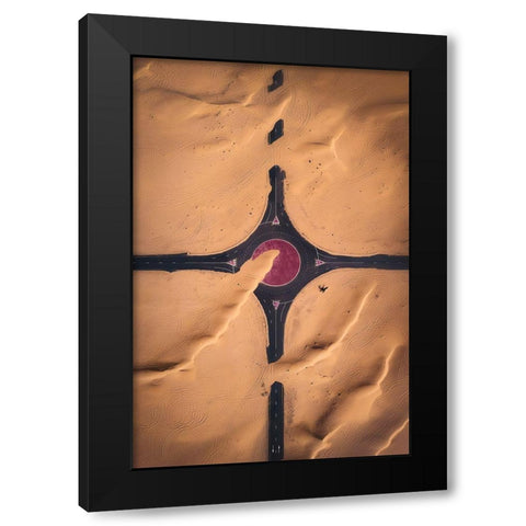 Roads to Nowhere Black Modern Wood Framed Art Print by de la, Javier