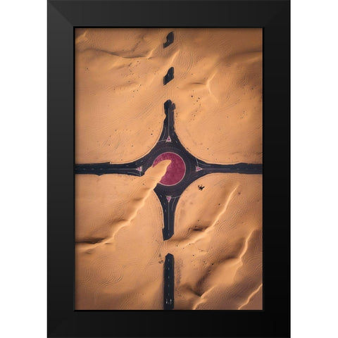 Roads to Nowhere Black Modern Wood Framed Art Print by de la, Javier