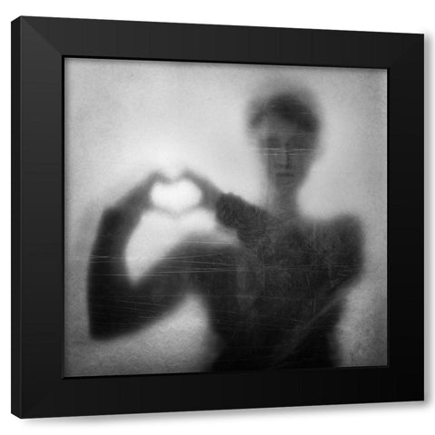 Heart over Head Black Modern Wood Framed Art Print with Double Matting by Schleicher-Schwarz, Roswitha