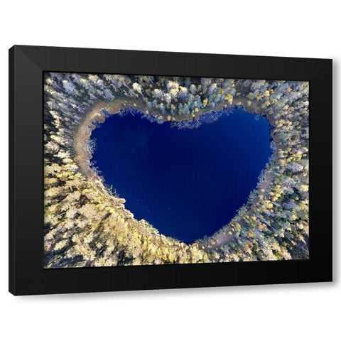 All you need is love Black Modern Wood Framed Art Print by Lindsten, Christian