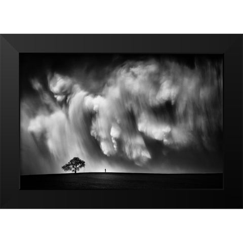 Storm Chaser Black Modern Wood Framed Art Print by He, Like