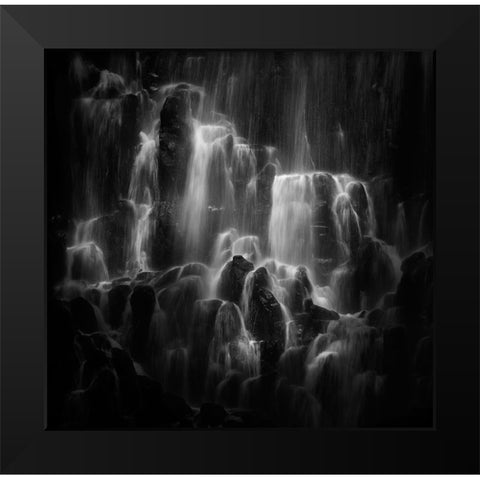 The veiled beings Ramona Falls Black Modern Wood Framed Art Print by Dou, Shenshen