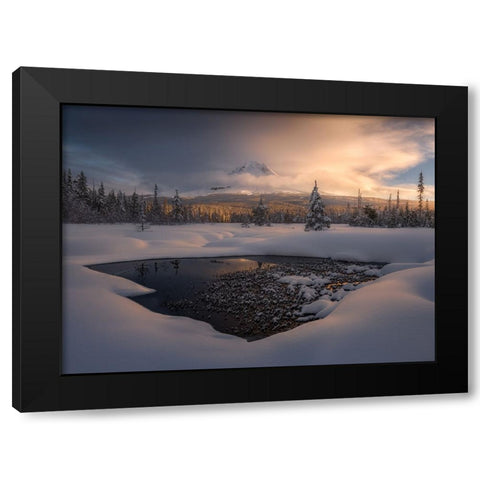 A Chill in the Air Black Modern Wood Framed Art Print with Double Matting by Dyar, Ryan