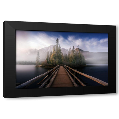 Briege to fog Black Modern Wood Framed Art Print by Ruiz Dueso, Jorge