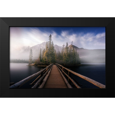 Briege to fog Black Modern Wood Framed Art Print by Ruiz Dueso, Jorge