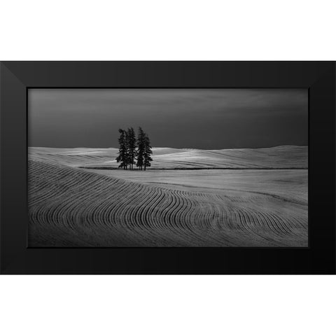 We are not lonely Black Modern Wood Framed Art Print by Xu, Leah