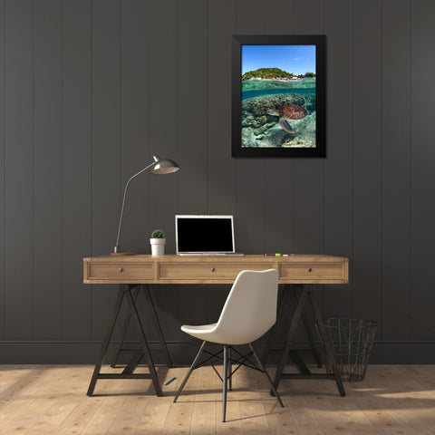 Along shore Black Modern Wood Framed Art Print by Narchuk, Andrey