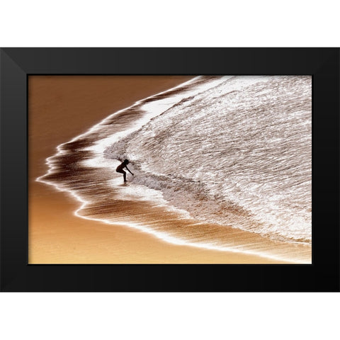 Enjoy Seawater Black Modern Wood Framed Art Print by Dhahi, Saeed