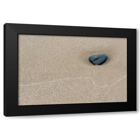 Stone at Barmouth Promenade Black Modern Wood Framed Art Print by Fraikin, Chris