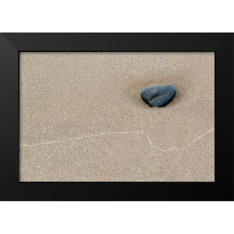 Stone at Barmouth Promenade Black Modern Wood Framed Art Print by Fraikin, Chris