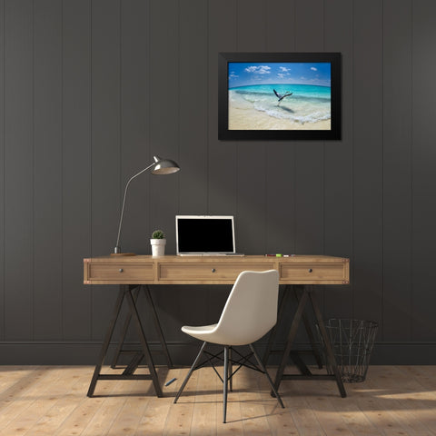 Take-off Black Modern Wood Framed Art Print by Marchegiani, Roberto
