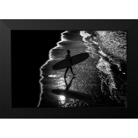 Surf 9 Black Modern Wood Framed Art Print by Della Latta, Massimo