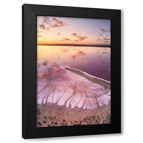 Pink lake Black Modern Wood Framed Art Print by Carrillo Lopez, Antonio