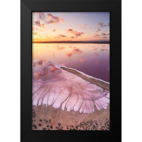 Pink lake Black Modern Wood Framed Art Print by Carrillo Lopez, Antonio