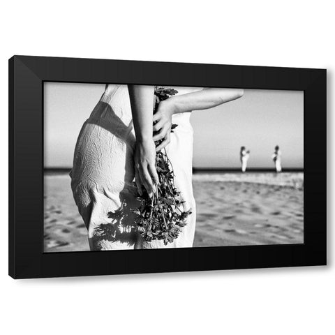 All that hidden love Black Modern Wood Framed Art Print with Double Matting by Melo, Josefina