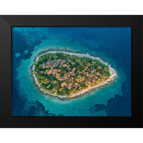 Island Black Modern Wood Framed Art Print by Kravanja, Jure
