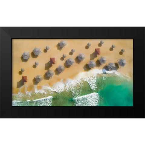 AM-PM Black Modern Wood Framed Art Print by Hassan, Wisam