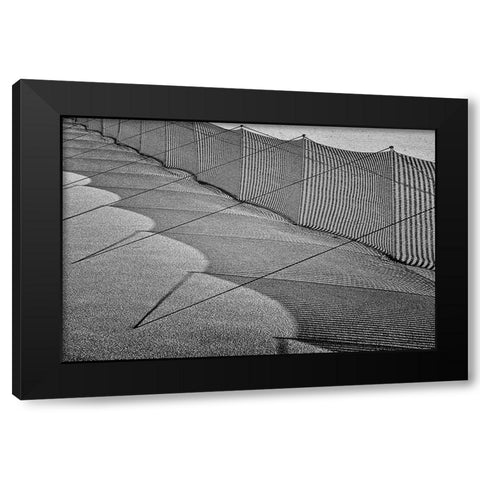 Sand Drift Barrier 3 Black Modern Wood Framed Art Print with Double Matting by Ebert, Steffen