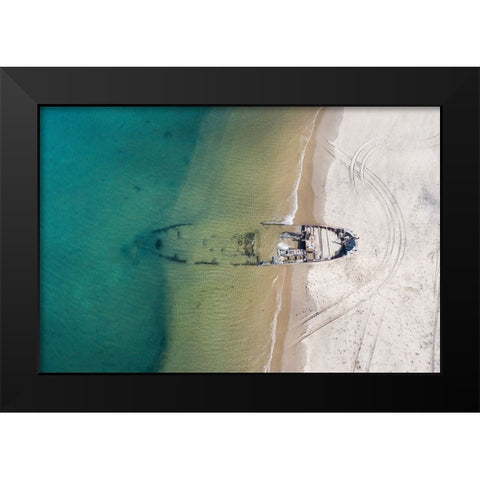 Wreck Black Modern Wood Framed Art Print by Cheli, Ivano