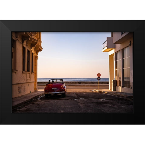 Watching the sun set - Havana Black Modern Wood Framed Art Print by Deakin, John