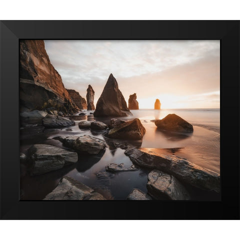 The Three Sisters Black Modern Wood Framed Art Print by Regius Polgar, Zoltan