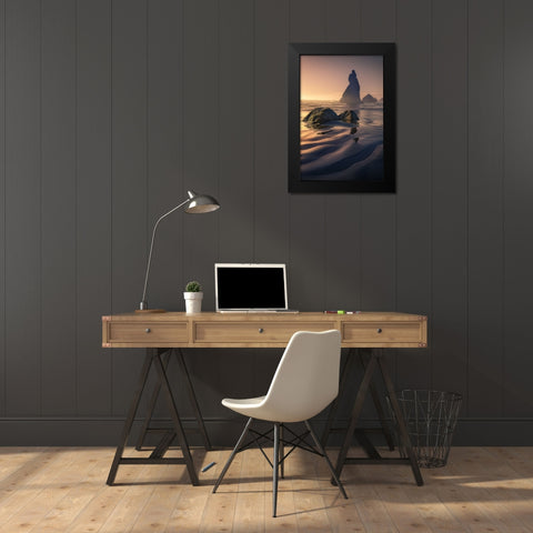 The Wizards Hat and The Howling Dog Black Modern Wood Framed Art Print by Bandyopadhyay, Atanu