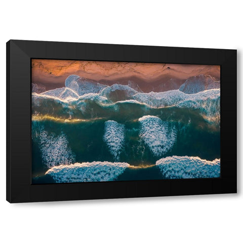 Symphony of ocean waves Black Modern Wood Framed Art Print by Dai, Wei David