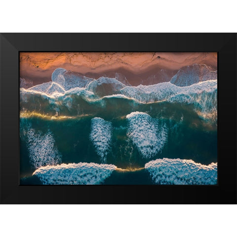 Symphony of ocean waves Black Modern Wood Framed Art Print by Dai, Wei David
