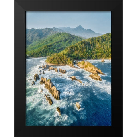 Kelumbayan Beach-Lampung Indonesia Black Modern Wood Framed Art Print by Herliyanto, Gatot